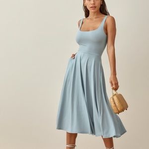 Reformation Rou Dress in Mineral Blue Size XS